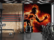 3D Man Boxing Glove Ignis Round Wall Mural Wallpaper YXL 135