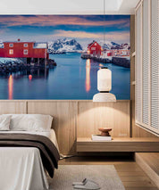 3D Hotel Inn Motel Hostel Resort Manor Scenery Mountains Sea Wall Mural Wallpaper 20