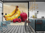 3D Pattern Apple Banana Wall Mural Wallpaper YXL 249
