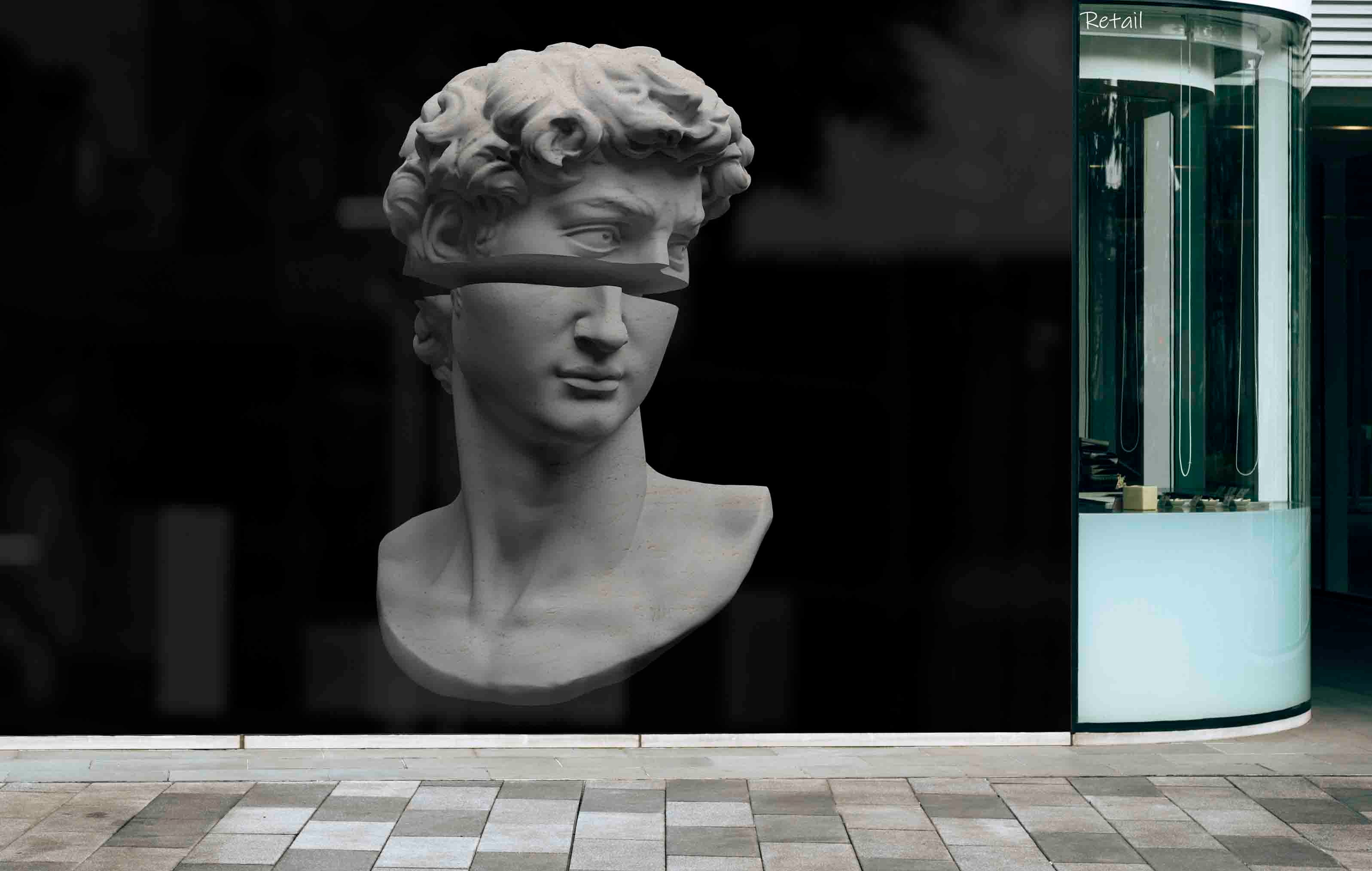 3D Retail Shop Store Market Trade David's Gypsum Statue Wall Mural Wallpaper 8