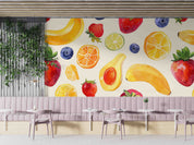3D Strawberry Apple Pear Banana Papaya Wall Mural Wallpaper YXL 258