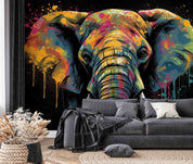 3D Animal Elephant Colours Graffiti Wall Mural Wallpaper YXL 1839