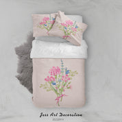 3D Floral Carnation Quilt Cover Set Bedding Set Duvet Cover Pillowcase 220