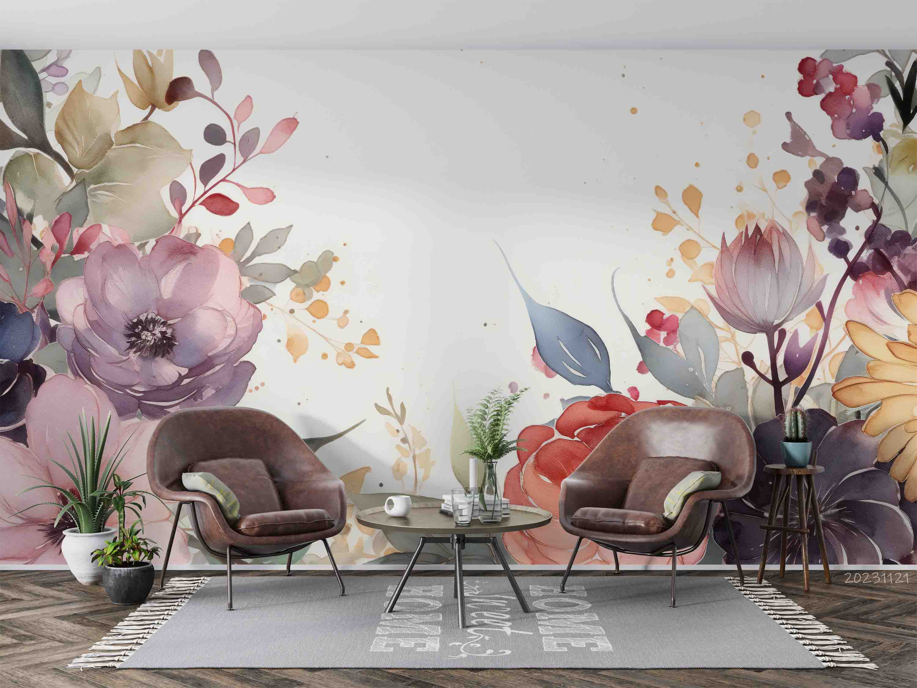 3D Floral Leaf Wave Point Rose Wall Mural Wallpaper YXL 3128