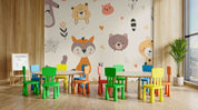 3D Childcare Nursery School Cartoon Kids Animals Wall Mural Wallpaper JN 69