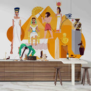 3D Pharaoh Egyptian Gods Cultural Objects Colorful Vector Illustration Wallpaper Wall Mural Wall Decor Wall Art Wall Sticker Remoable Wallpaper LQH