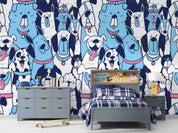 3D Dog Pattern cute dog pattern background wall mural wallpaper for kids room - view 2