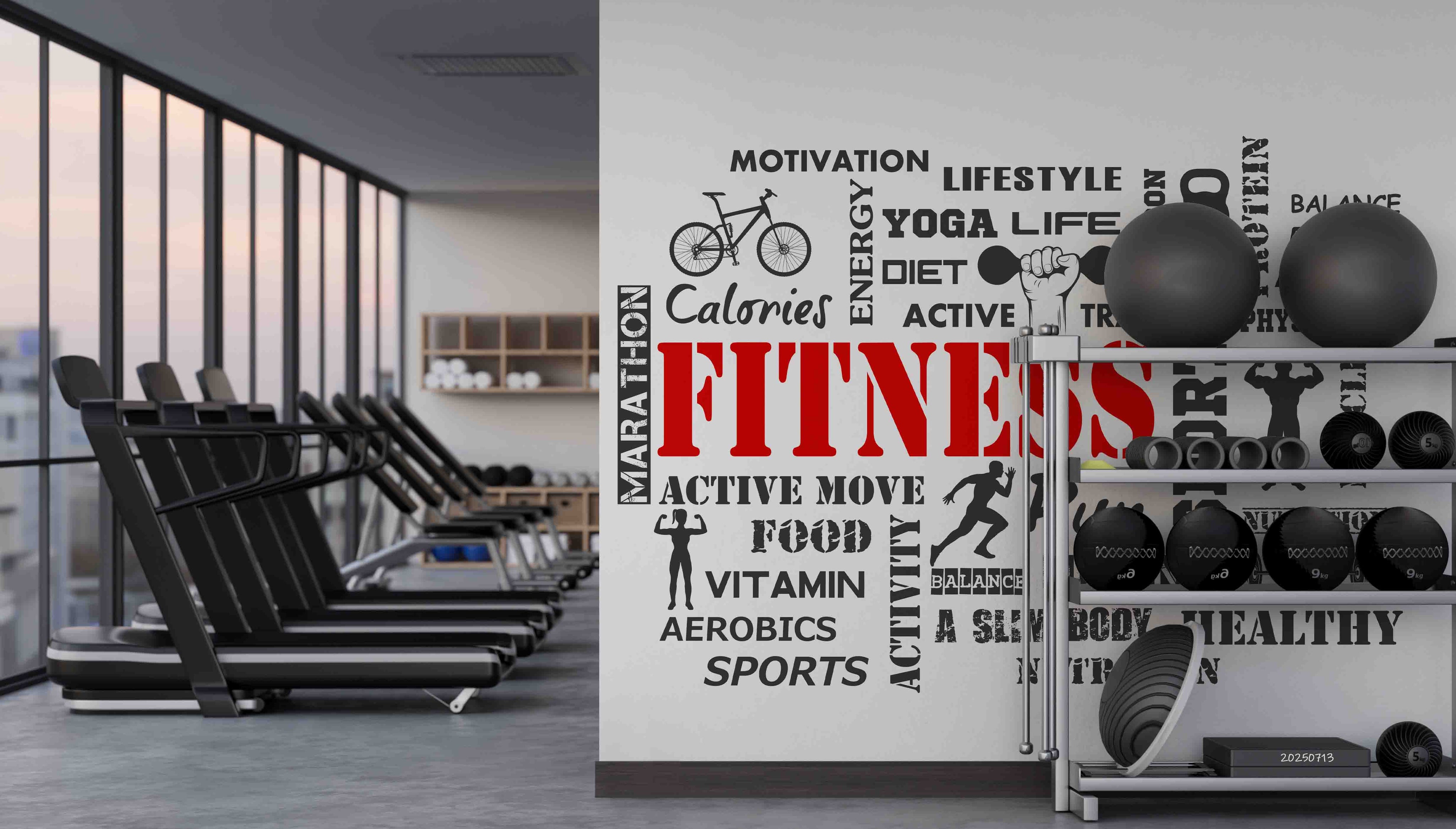 3D Gym Fitness Gymnasium Wall Mural Wallpaper 61