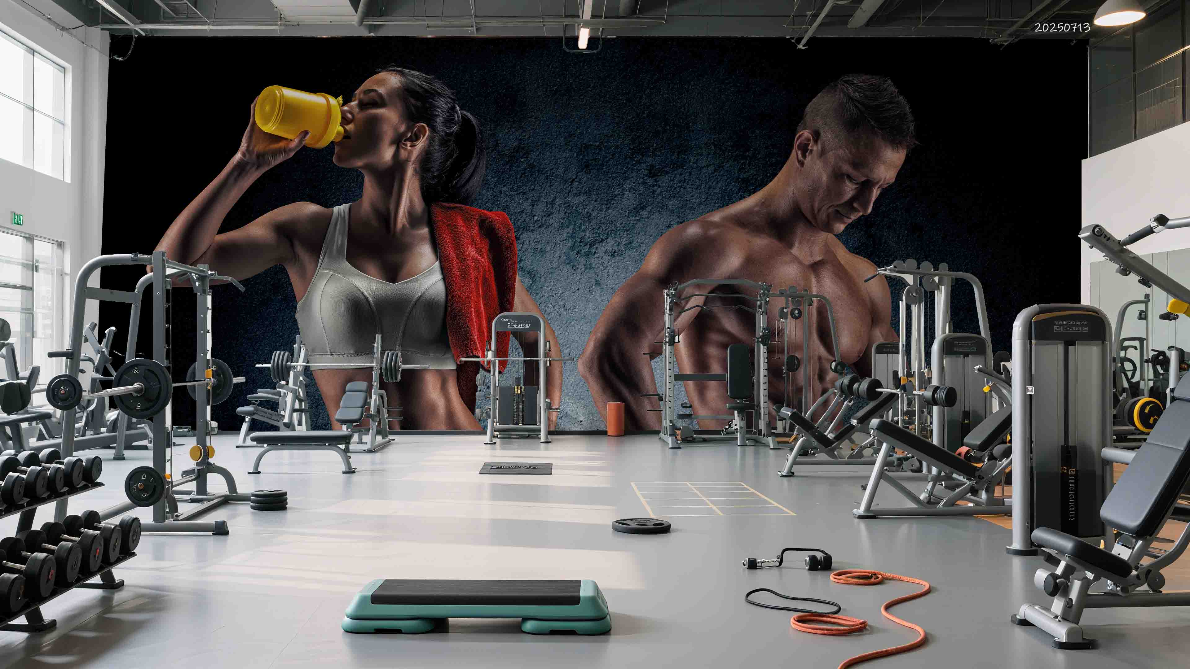 3D Gym Fitness Gymnasium Wall Mural Wallpaper 70