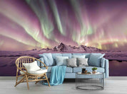 3D Purple Aurora Sky Snow Mountain Scenery Wallpaper Wall Mural Wall Decor Wall Art Wall Sticker Remoable Wallpaper 13