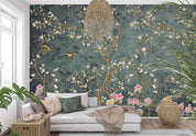 3D Aged Care Retirement Home Gerocomium Rest Home Floral Bird Vintage Wall Mural Wallpaper 2
