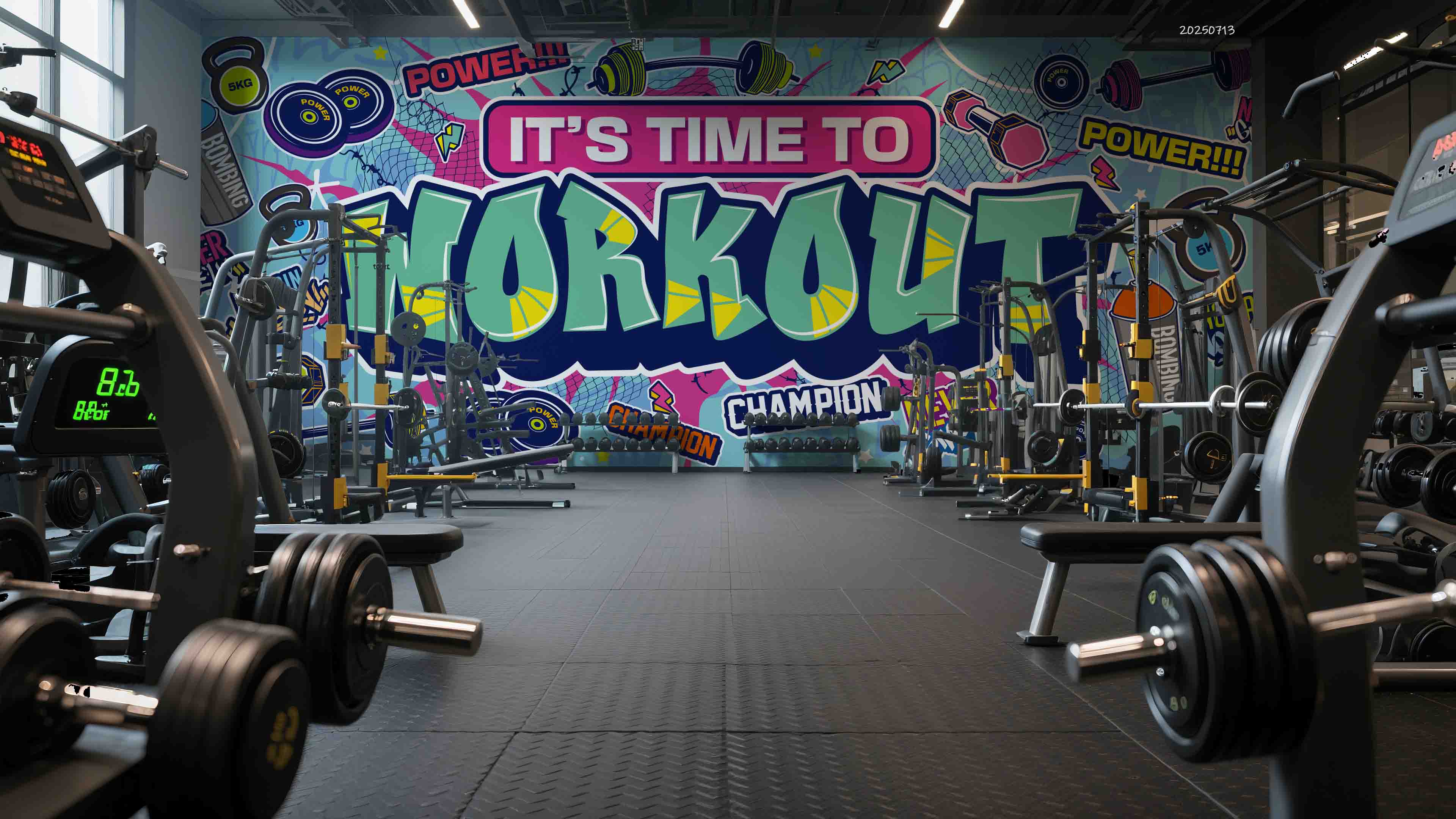 3D Gym Fitness Dumbbell Wall Mural Wallpaper 5