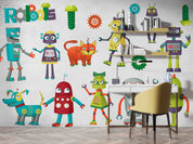 3D Robot Character Mural robot character kids mural wall mural wallpaper for kids room - view 4