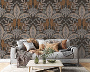 3D Vintage Brown Leaves Pattern Wallpaper Wall Mural Wall Decor Wall Art Wall Sticker Remoable Wallpaper LQH