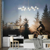 3D Tree Cycling Sunlight Person Wall Mural Wallpaper YXL 152