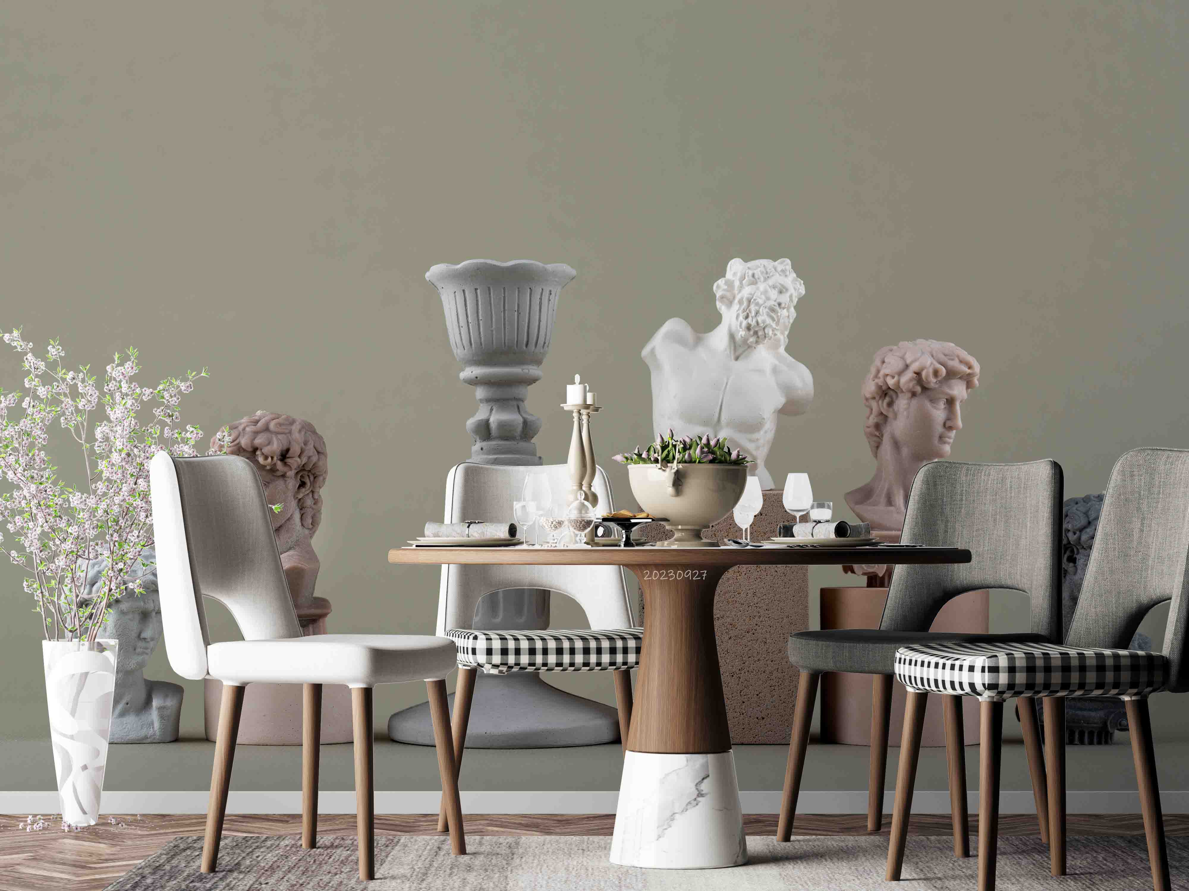 3D Sculpture Head Cup Wall Mural Wallpaper YXL 2425