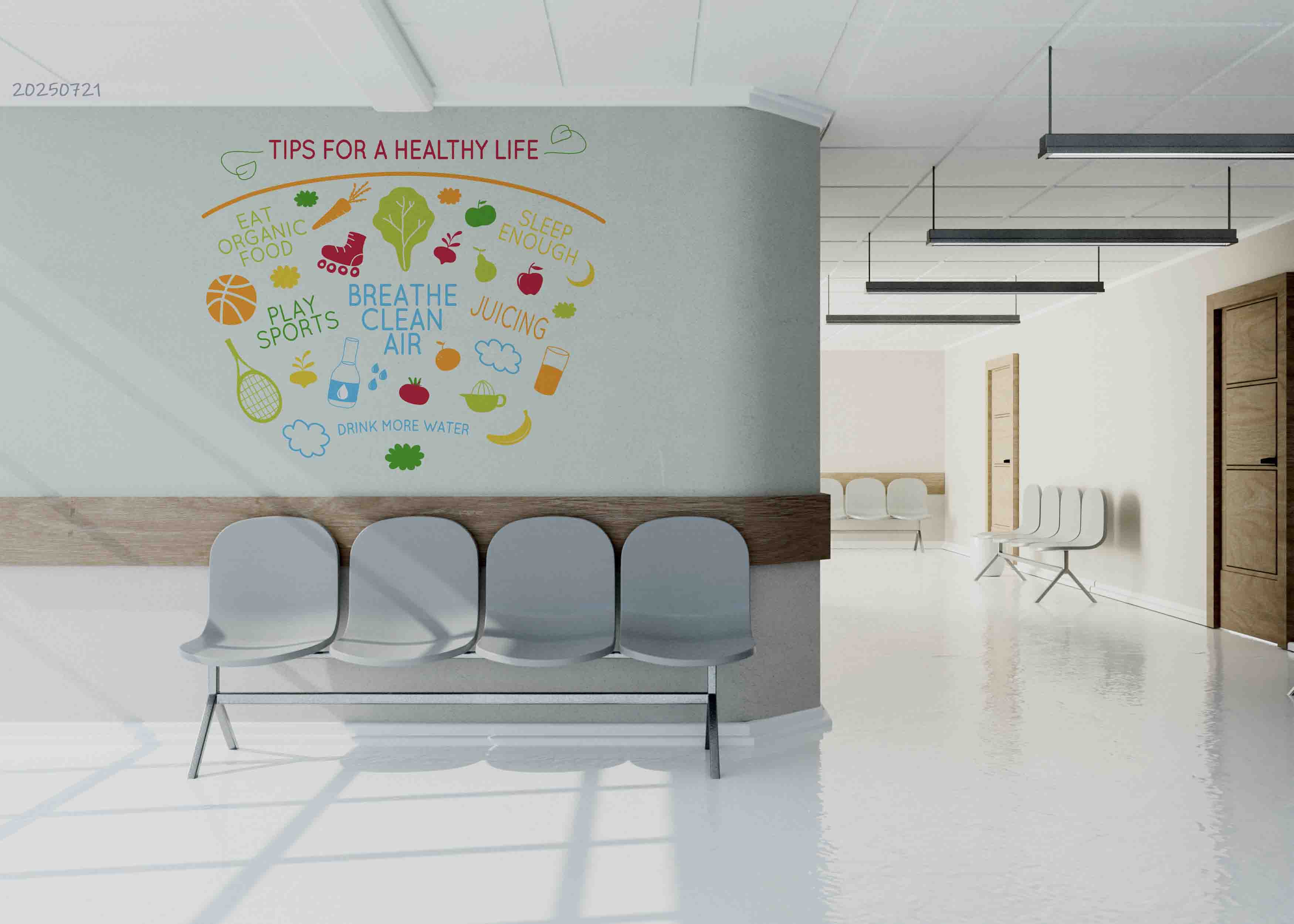 3D Clinic Hospital Rehabilitation Center Healthy Wall Mural Wallpaper JN 1