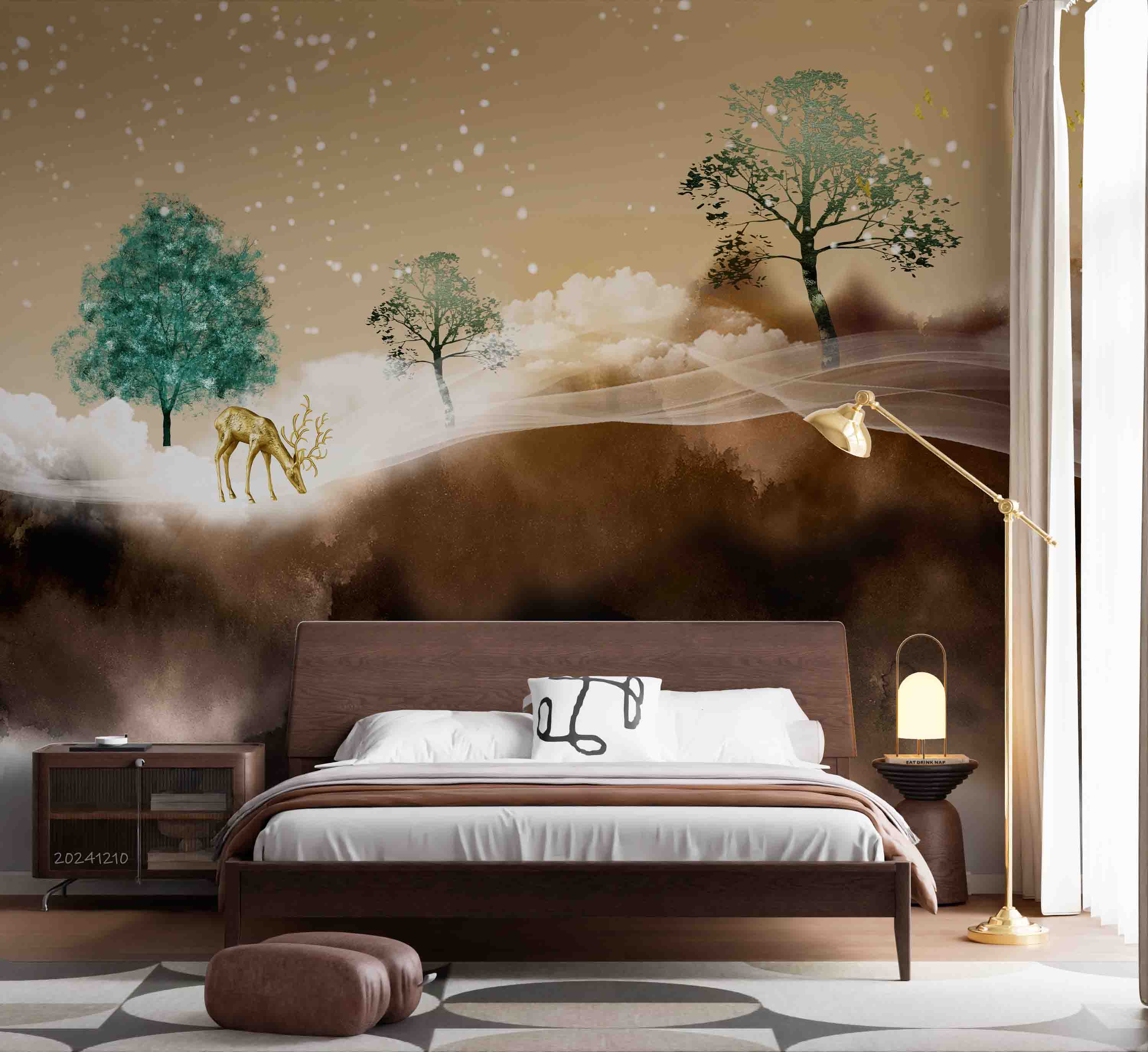 3D Gold Landscape Oil Painting Wallpaper Wall Mural Wall Decor Wall Art Wall Sticker Remoable Wallpaper 3