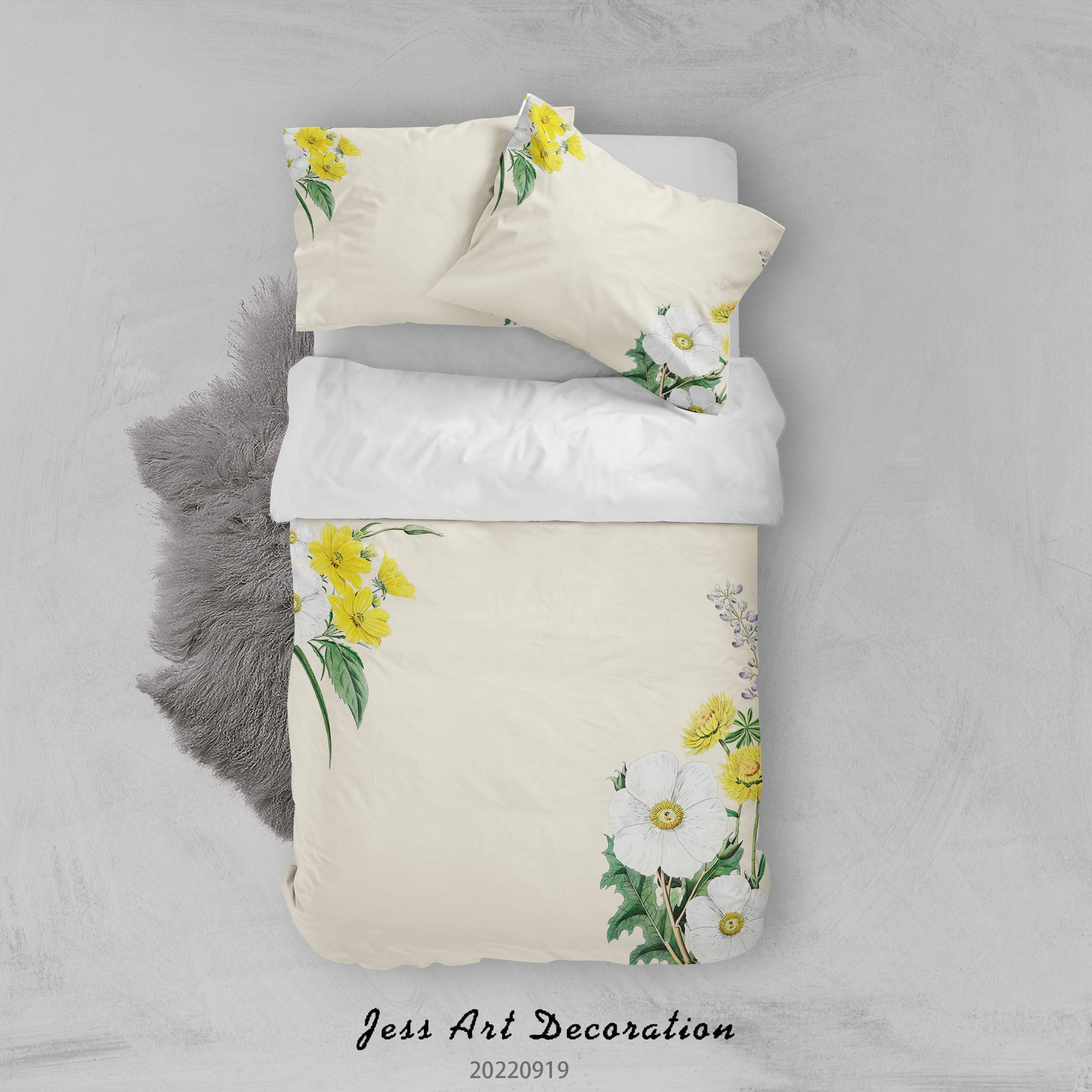 3D Floral Orchid  Lvory White Quilt Cover Set Bedding Set Duvet Cover Pillowcase 202