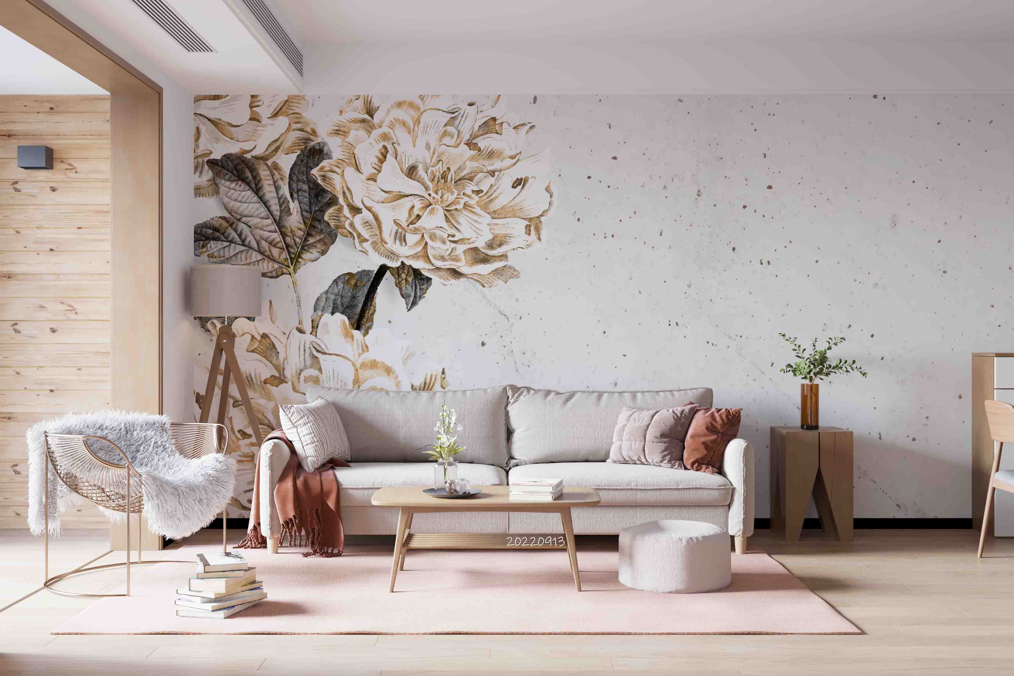 3D Peony Floral Frame Wall Mural Wallpaper GD 3563- Jess Art Decoration