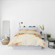 3D Floral Leaf Rose Apricot Quilt Cover Set Bedding Set Duvet Cover Pillowcase 354
