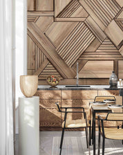 3D Wood Stripe Pattern Wall Mural Wallpaper YQ 0156