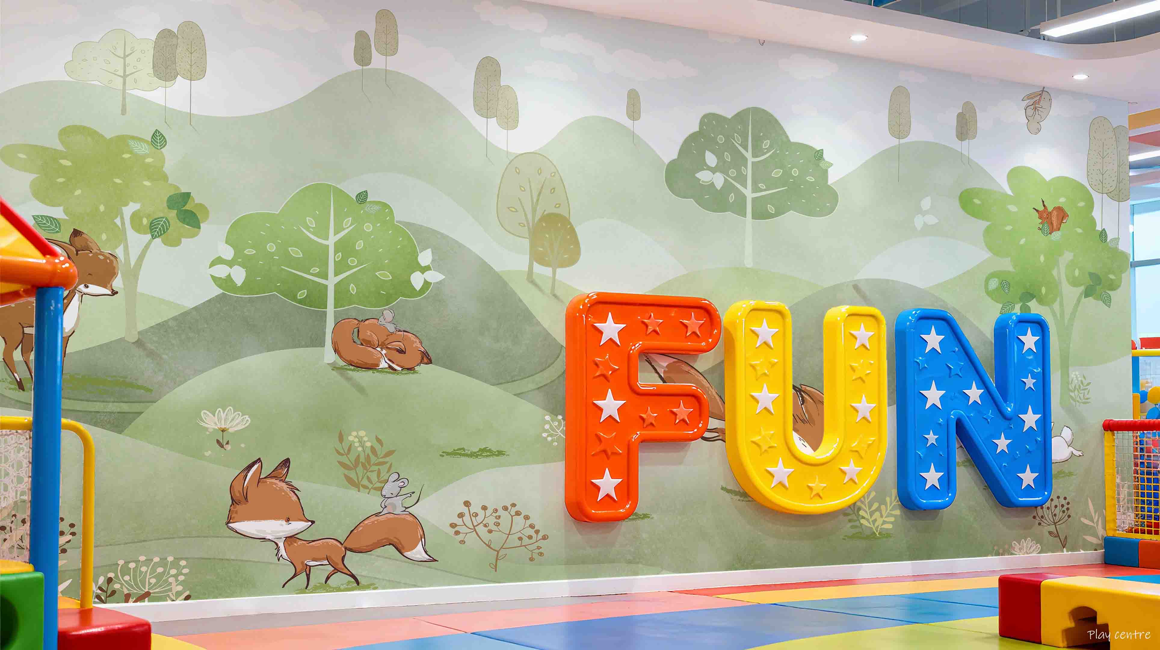 3D Play Centre Amusement Park Funfair Carnie Cartoon Animals Scenery Wall Mural Wallpaper 19