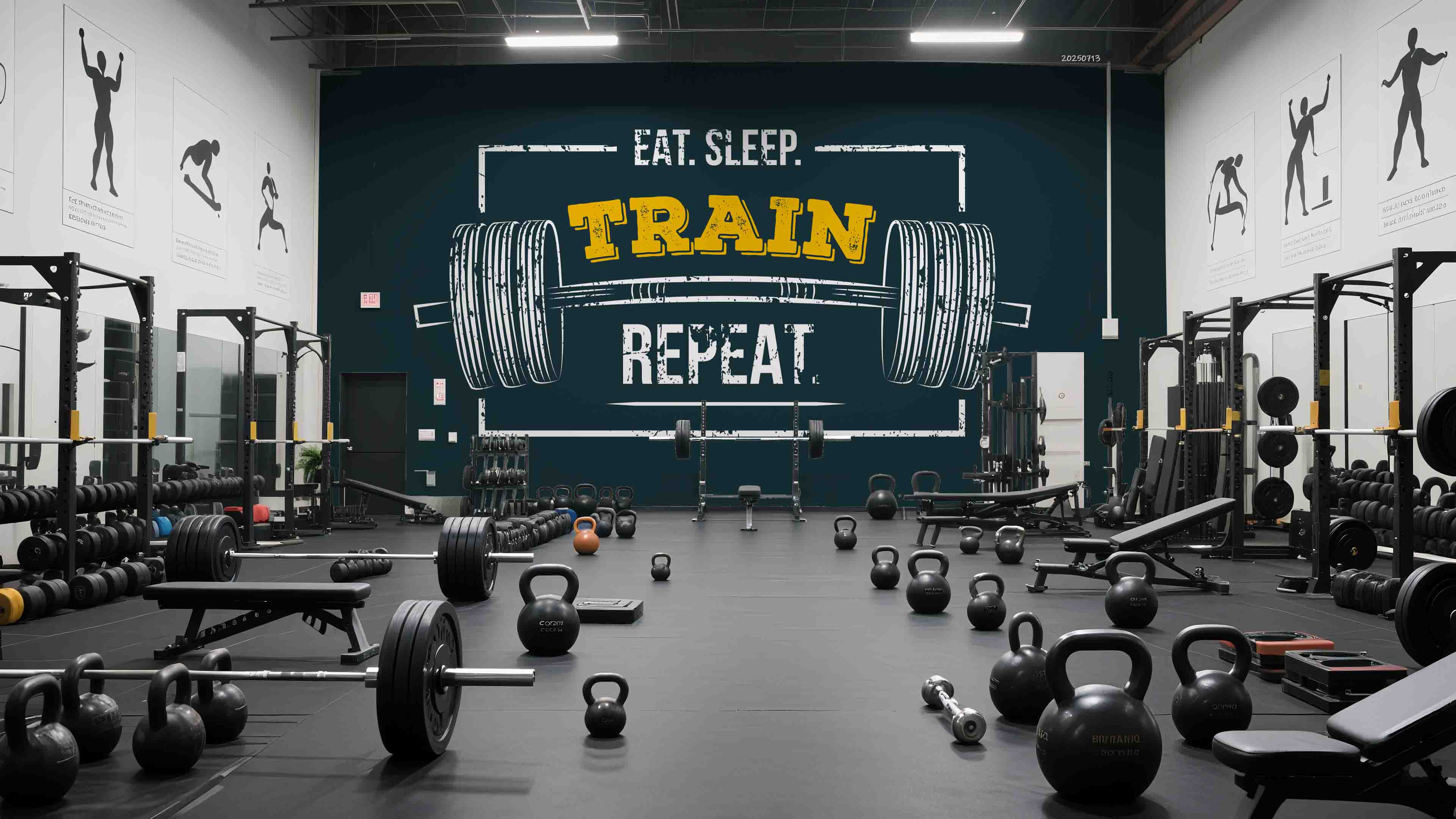 3D Gym Fitness Gymnasium Dumbbell Wall Mural Wallpaper 50
