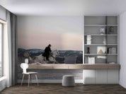 3D Snow Horse Riding Tree Sunlight Wall Mural Wallpaper YXL 108