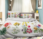 3D Floral Lily Leaf Peony Quilt Cover Set Bedding Set Duvet Cover Pillowcase 246