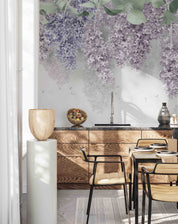 3D Watercolor Wisteria Flowers Wall Mural Wallpaper 124