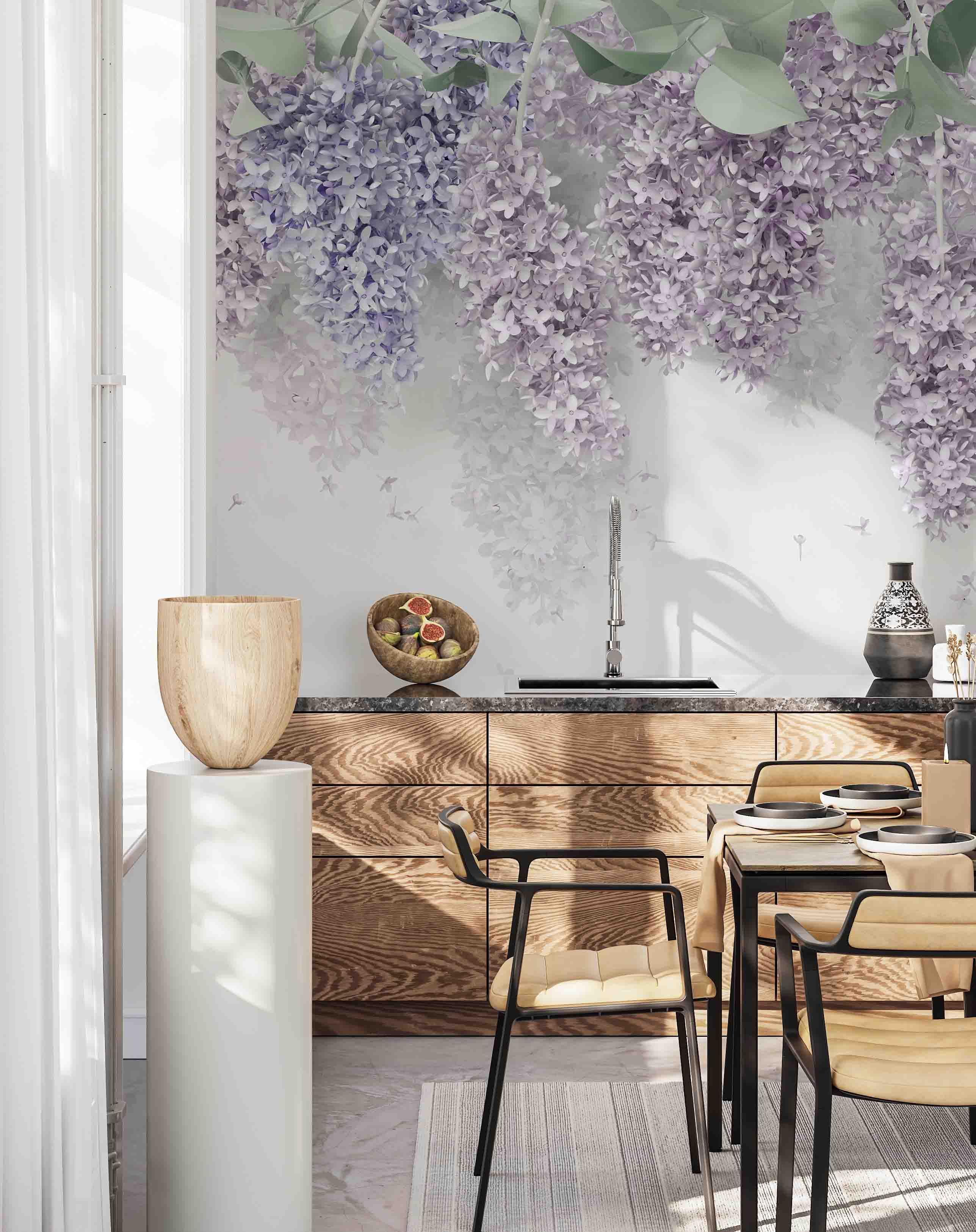 3D Wisteria Flower Wall Mural Wallpaper – Jessartdecoration