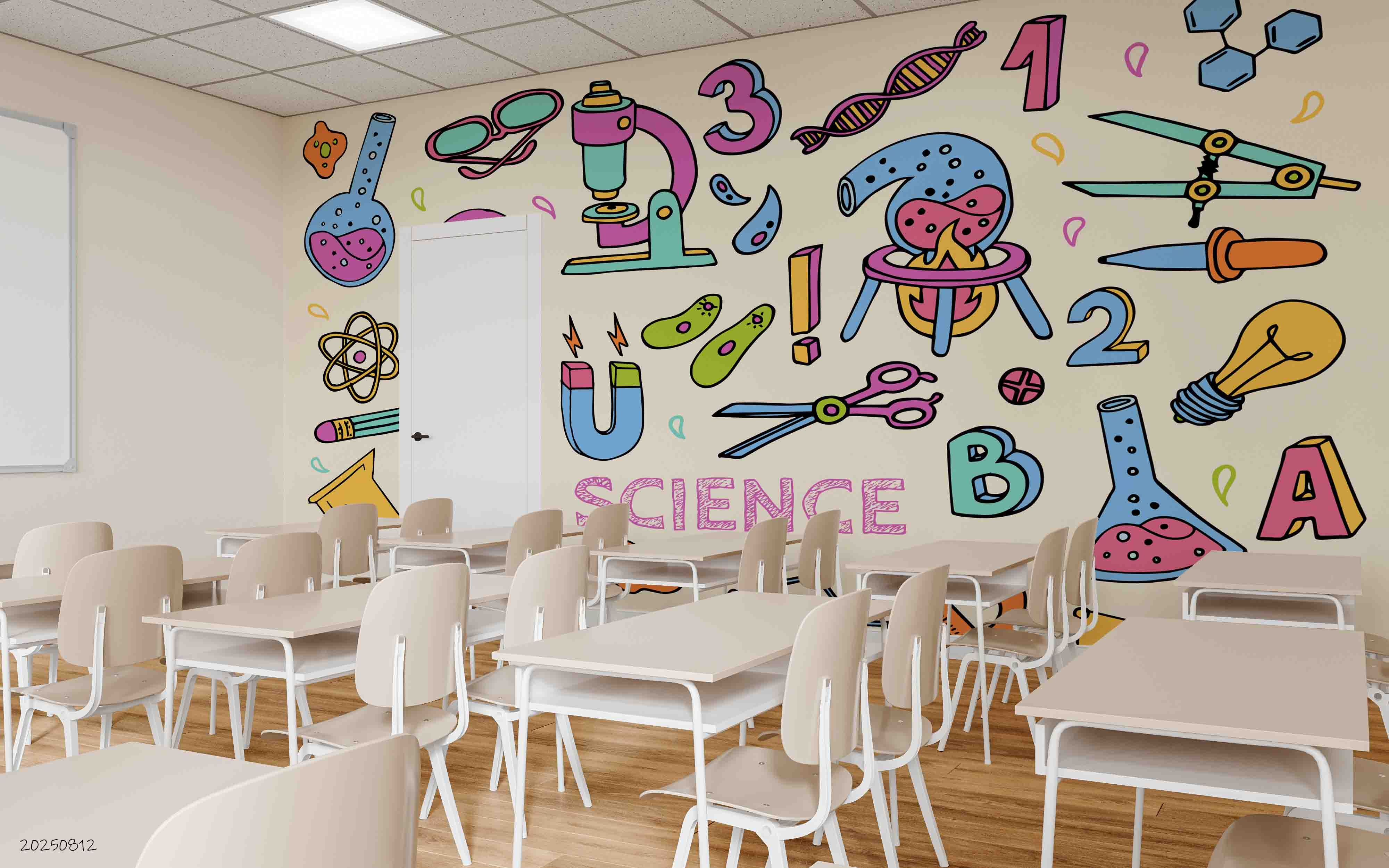 3D School STEM Science Lab Classroom Teaching Aid Wall Mural Wallpaper 44