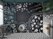 3D Restaurant Snack Bar Diner Fast Food Pizza Wall Mural Wallpaper 51