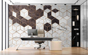 3D Office Business Technology Geometric Polygon Wall Mural Wallpaper 13