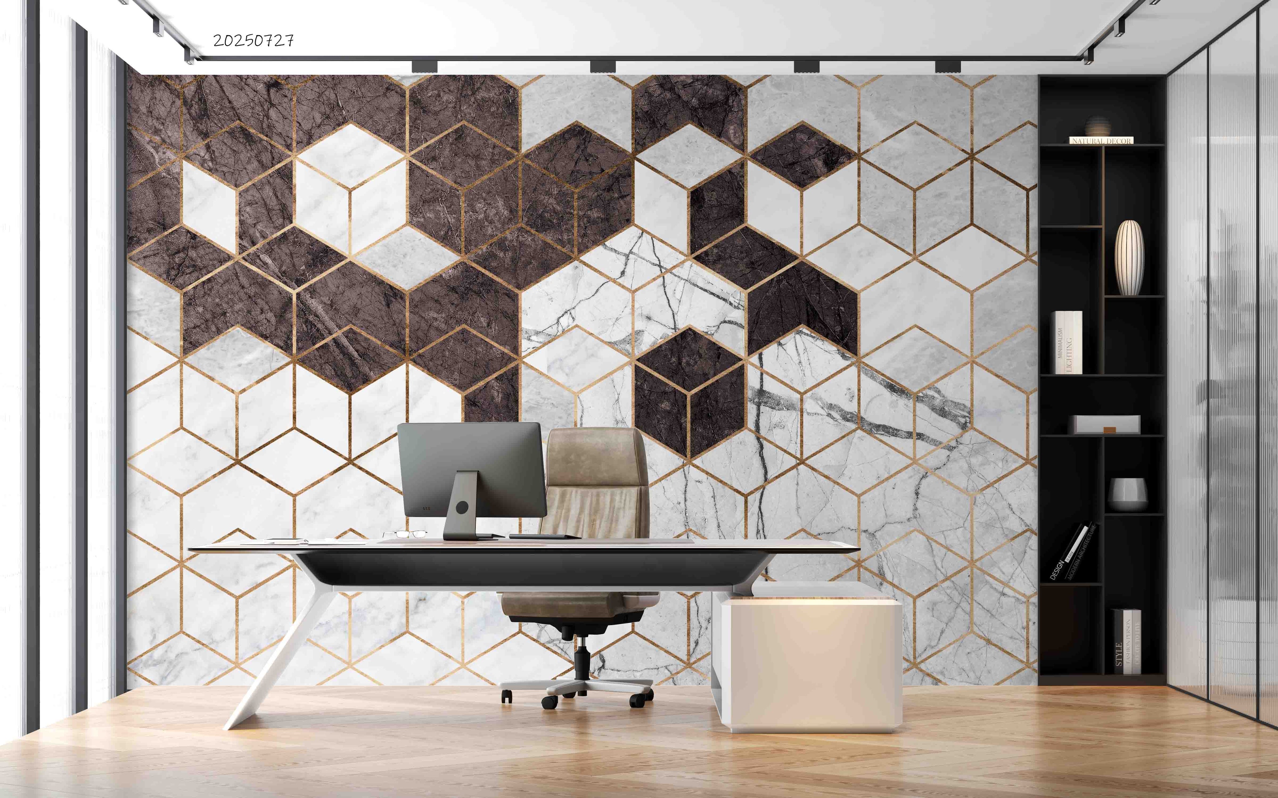 3D Office Business Technology Geometric Polygon Wall Mural Wallpaper 13