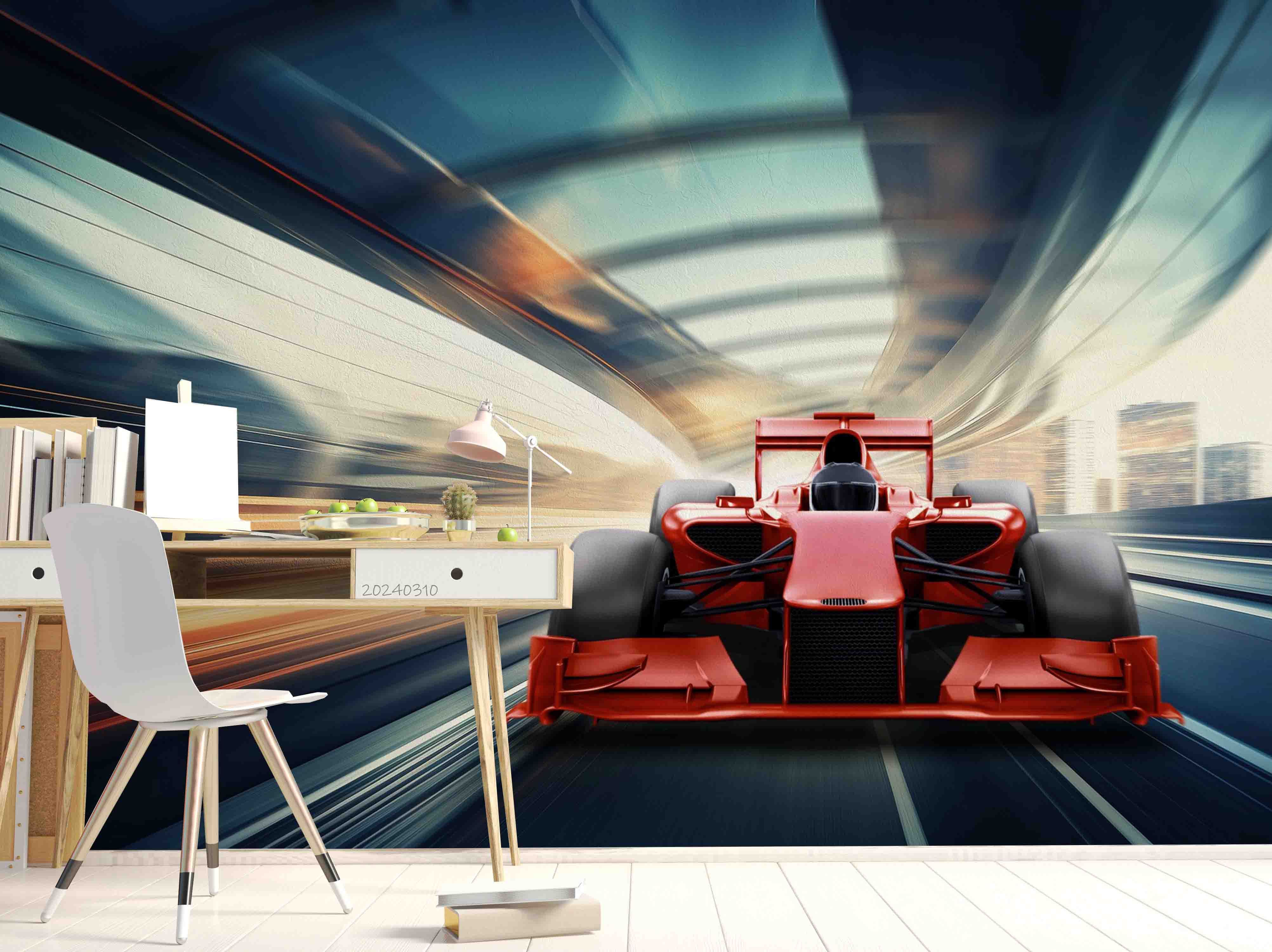 3D Red F1 Formula One Racing Wallpaper Wall Mural Wall Decor Wall Art Wall Sticker Remoable Wallpaper