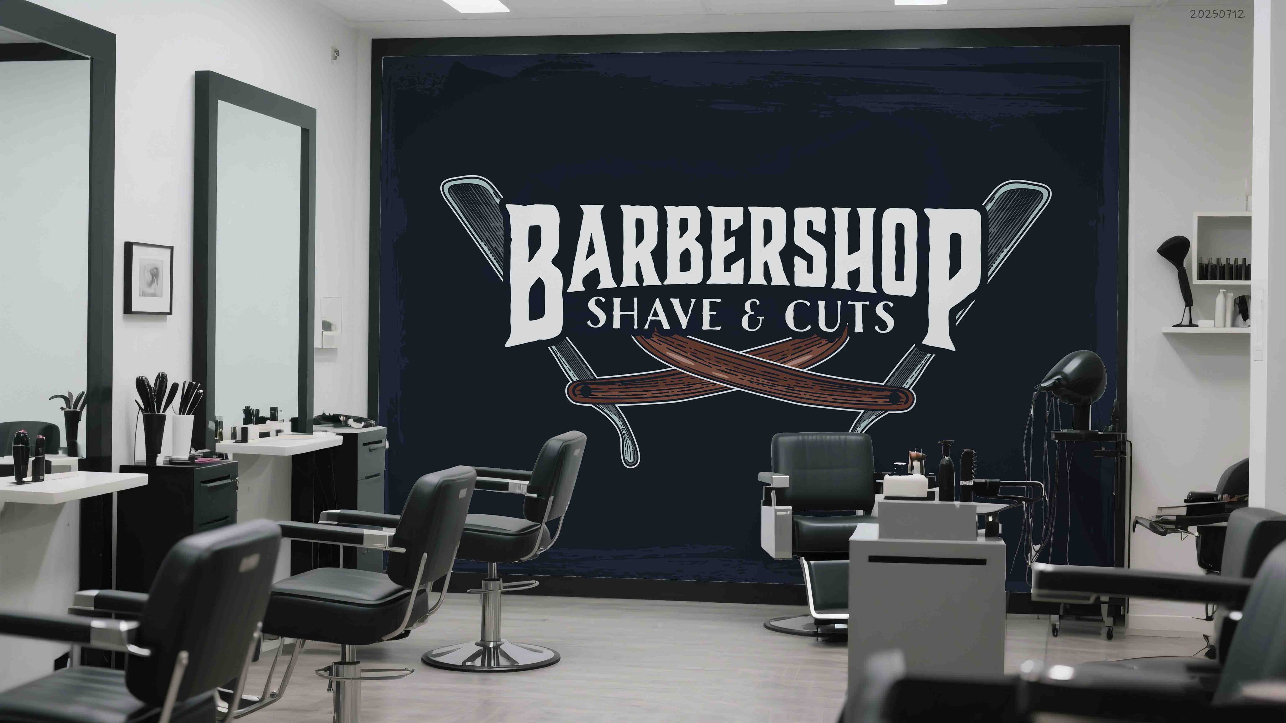 3D Barber Shop Hair Salon Haircut Specialist Shaving Wall Mural Wallpaper 15