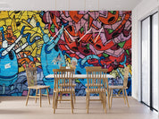 3D Abstract Artistic Graffiti Colorful Wall Mural Wallpaper GD 3934- Jess Art Decoration
