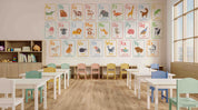 3D Childcare Nursery School Cartoon Kids Animals Letters Wall Mural Wallpaper JN 68