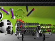 3D Football Grassland Dumbbell Rope Skipping Wall Mural Wallpaper YXL 2374