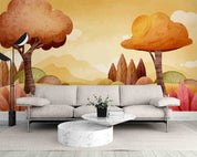 3D Fall Mountains Trees Forest Scenery Wallpaper Wall Mural Wall Decor Wall Art Wall Sticker Remoable Wallpaper LQH 17