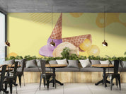3D Ice Cream Apricot Wall Mural Wallpaper YXL 2330