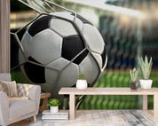 Soccer Goal Net Football Stadium Wallpaper football stadium wall mural for sports room, club room or fan space - view 2
