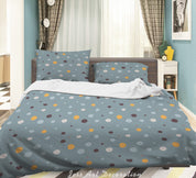 3D Wave Point Blue Round Quilt Cover Set Bedding Set Duvet Cover Pillowcase 29