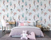 3D Animal Starfish Coral Sea Horse Octopus Bubble Wall Mural Wallpaper YXL 21