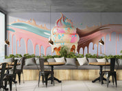 3D Ice Cream Chocolate White Wall Mural Wallpaper YXL 2284