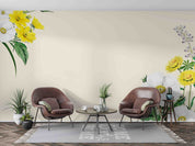 3D Watercolor Yellow White Floral Wallpaper Wall Mural Wall Decor Wall Art Wall Sticker Remoable Wallpaper LQH 36