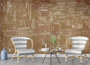 3D Aircraft Design Drawings Wall Mural Wallpaper GD 4572- Jess Art Decoration