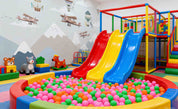 3D Play Centre Amusement Park Funfair Carnie Mountains Plane Fire Balloon Wall Mural Wallpaper 13